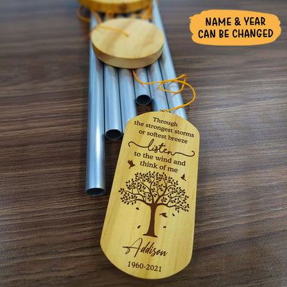 Through The Strongest Storms, Personalized Memorial Wind Chimes, Memorial Gifts
