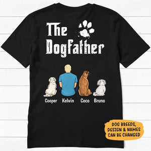 The Dog Father, Personalized Back Print Shirt, Custom Gifts For Dog Dad