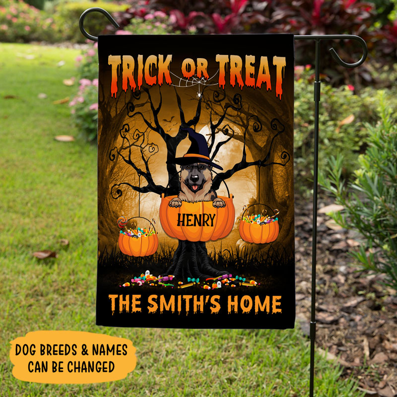Dog Trick Or Treat, Personalized Garden Flags, Halloween Decor For Dog Lovers, Halloween Party Ideas