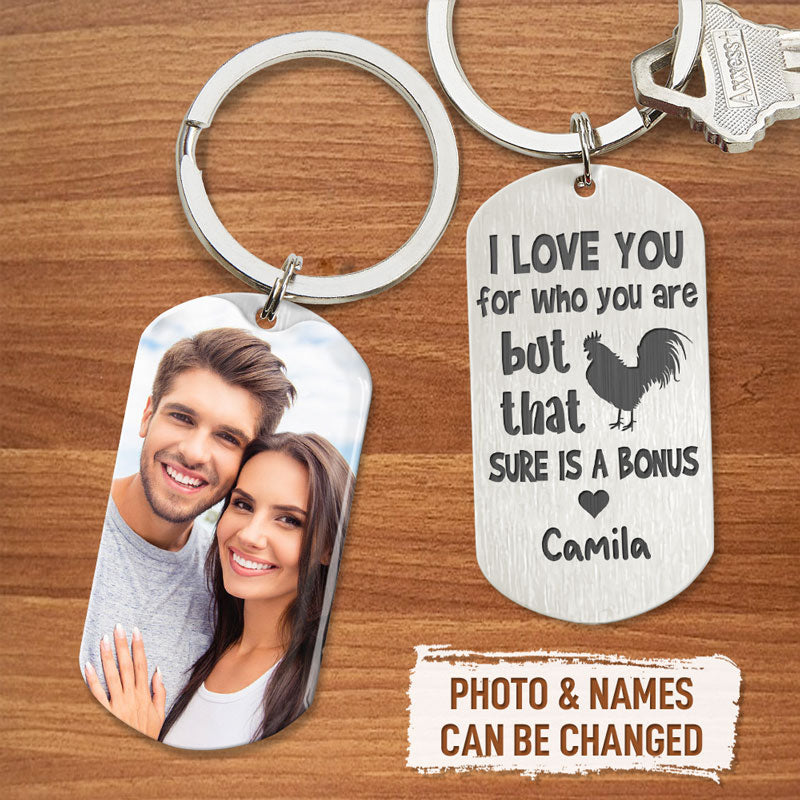 That Is A Bonus, Personalized Keychain, Funny Gifts For Him, Custom Photo