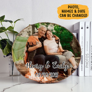 Camping Photo Wood, Personalized Photo Wood Slice, Custom Photo Gift, Campfire Photo Wood