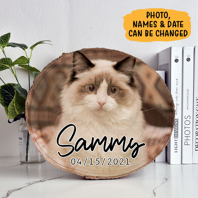 Cat Photo On Wood, Personalized Photo Wood Slice, Personalized Picture Wood Slice, Custom Photo Gift