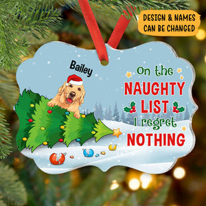 On The Naughty List I Regret Nothing, Personalized Shape Ornaments, Christmas Gift For Pet Lovers