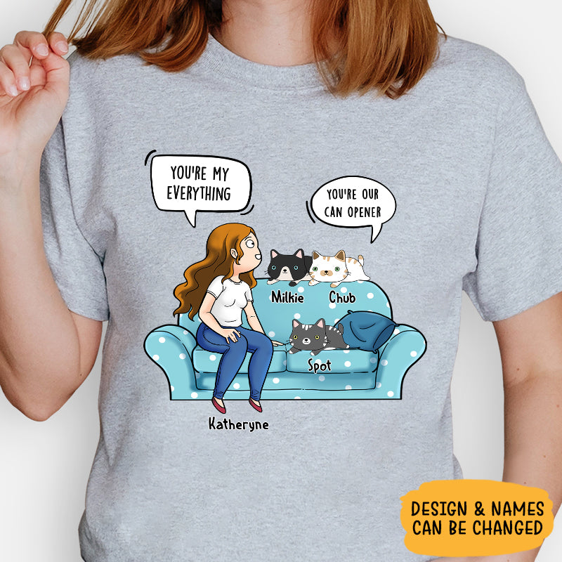 You Are My Can Opener Conversation, Personalized Shirt, Custom Gifts For Cat Lovers