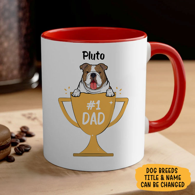 Dog Champion Dad Mom, Personalized Accent Mug, Custom Gifts For Dog Lovers