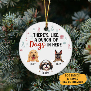 Dogs In Here, Personalized Circle Ornaments, Custom Gift for Dog Lovers
