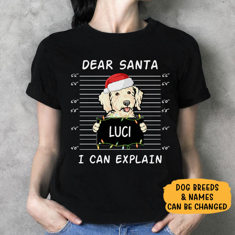 Dear Santa, I can explain, Custom T Shirt, Personalized Gifts for Dog Lovers