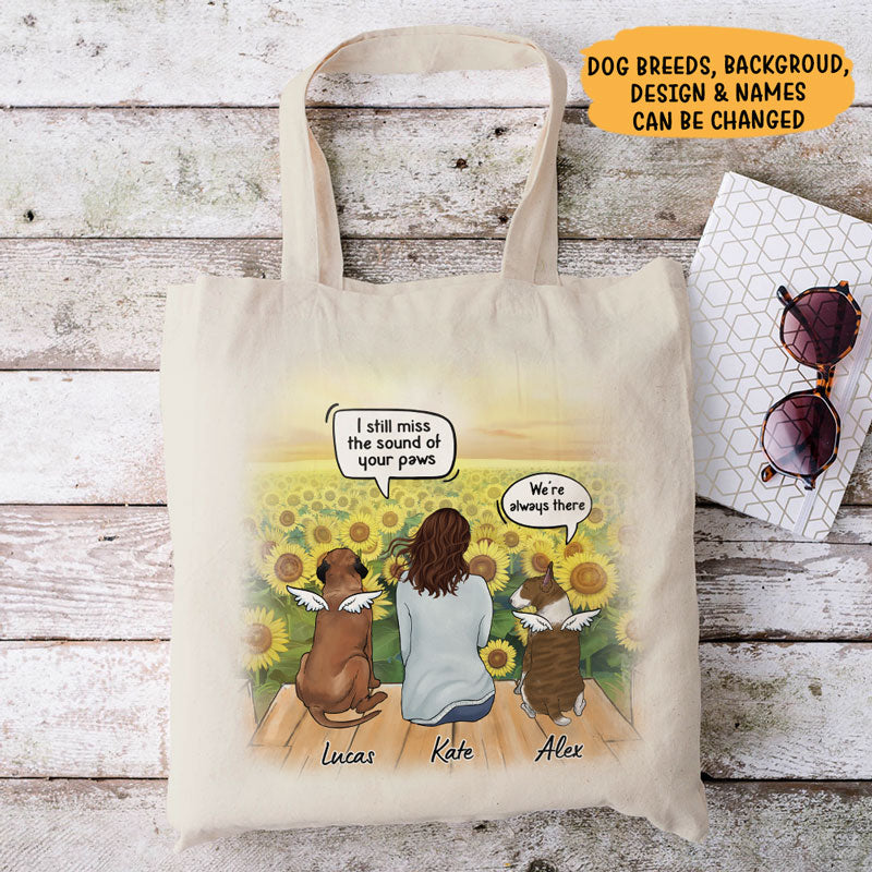 I Still Talk About You, Gift For Dog Mom, Custom Tote Bag For Dog Lovers, Memorial Gifts