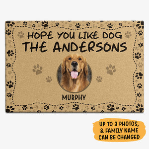 Hope You Like Dogs, Custom Photo Doormat, Gift For Dog Lovers, Personalized Doormat, New Home Gift