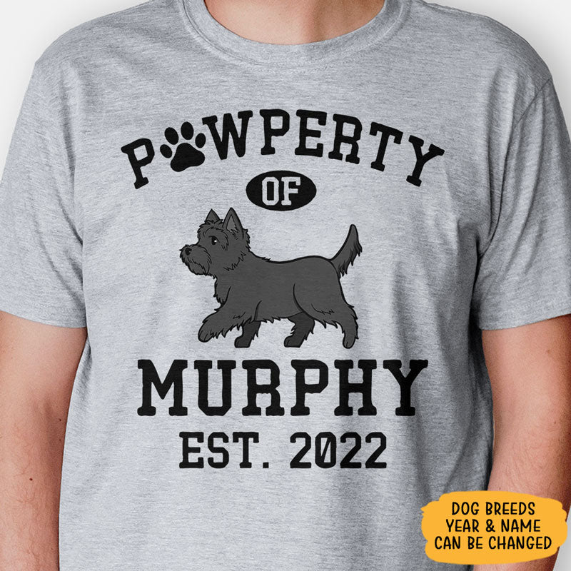 Pawperty Of Westie Personalized Shirt, Custom Gifts For Dog Lovers