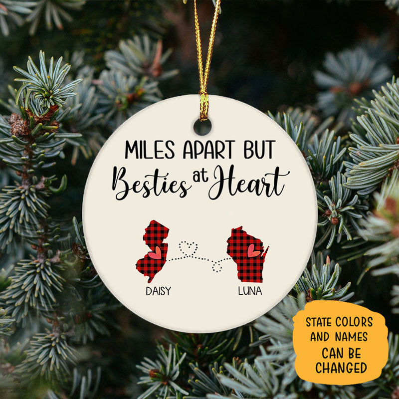 Mother and Daughter Long Distance Heart, Personalized State