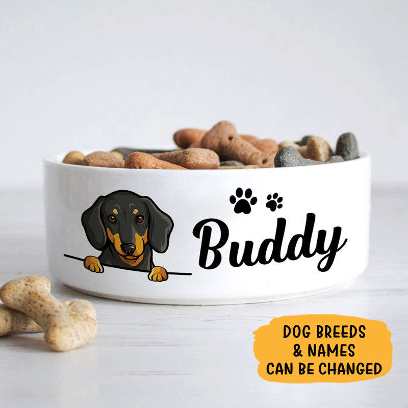 25cm ceramic dog bowl Personalized Custom Dog Bowls, White Ceramic, Gift for Dog Lovers
