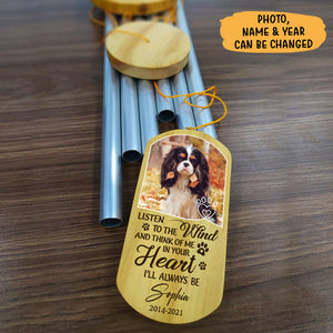 Listen To The Wind, Personalized Memorial Wind Chimes, Custom Photo Gifts, Memorial Gifts For Dog Lovers