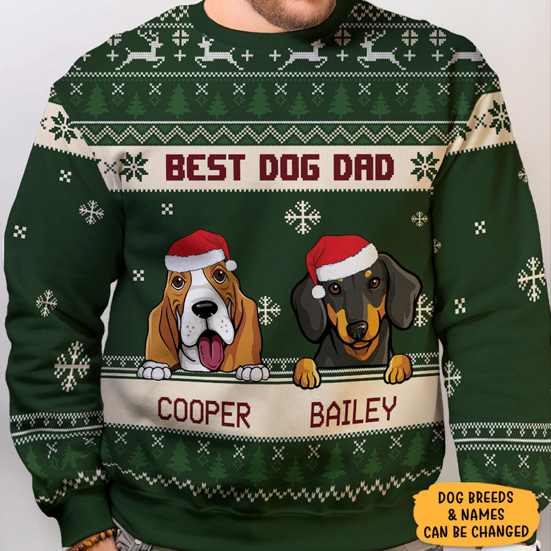 Personalized All-Over-Print Dog Sweatshirt with Custom Title, Christmas Gift For Dog Lovers