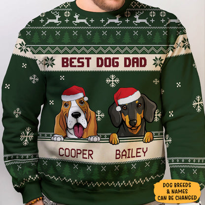 Personalized All-Over-Print Dog Sweatshirt with Custom Title, Christmas Gift For Dog Lovers