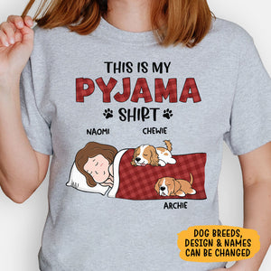 This Is My Pyjama Shirt Red Plaid Pattern, Personalized Shirt, Custom Gifts For Dog Lovers