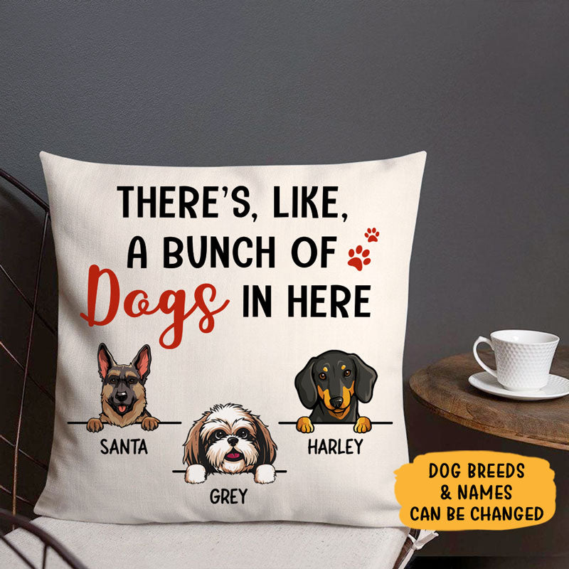 Bunch of Dogs, Personalized Pillows, Custom Gift for Dog Lovers