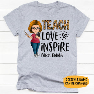 Teach Love Inspire, Personalized Back To School Shirt, Teacher Gift