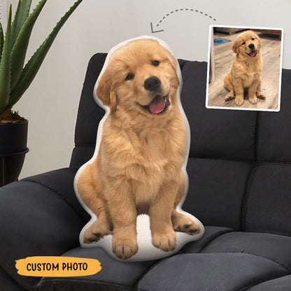 Custom Shaped Dog Photo Pillow, Personalized 3D Photo Face Pillow, Gift For Pet Lovers