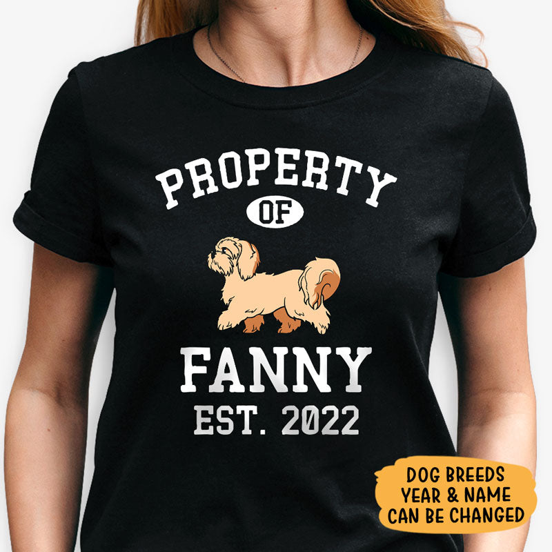 Property Of ShihTzu Personalized Shirt, Custom Gifts For Dog Lovers