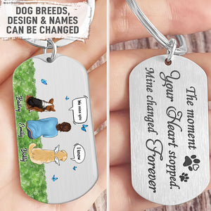 The Moment Your Heart Stopped, Personalized Keychain, Memorial Gift For Dog Lover
