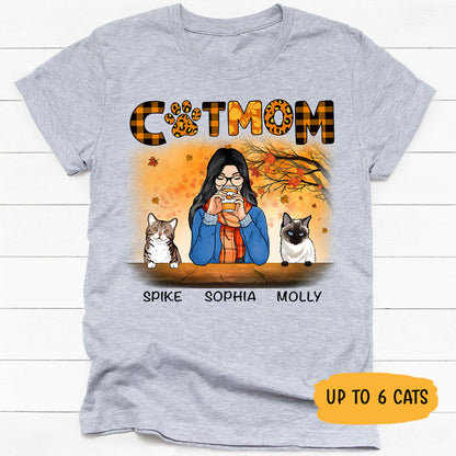Cat Mom Autumn, Gift For Cat Mom, Custom Shirt For Cat Lovers, Personalized Gift