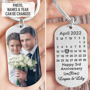 Save The Date, Personalized Calendar Keychain, Anniversary Gifts For Couple, Custom Photo