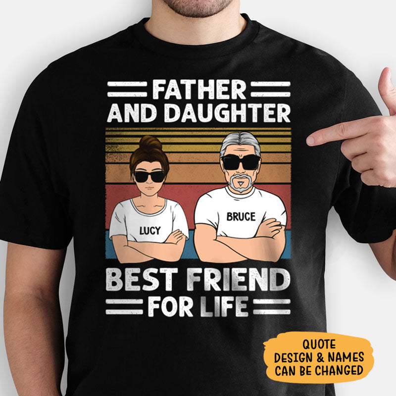 Custom Father and Daughter Quote, Personalized Father and Daughter Shirt, Premium Tee / Black / L