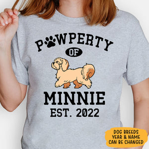 Pawperty Of ShihTzu Personalized Shirt, Custom Gifts For Dog Lovers