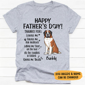 Loving Me Taking Me For Walkies Letting Me Sleep On The Bed, Personalized Father's Day Shirt, Gifts For Dog Dad