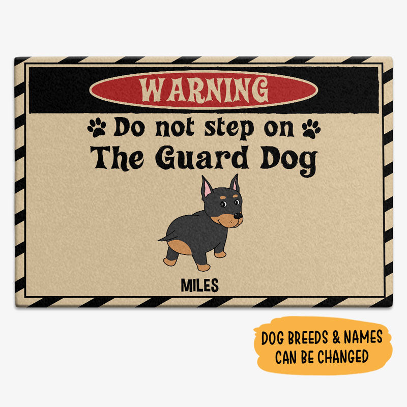 Do Not Step On Guard Dogs, Gift For Dog Lovers, Personalized Doormat, New Home Gift