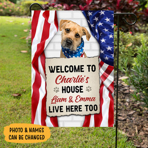 Welcome To The Dog House, Personalized Garden Flags, Gifts For Dog Lovers, Custom Photo