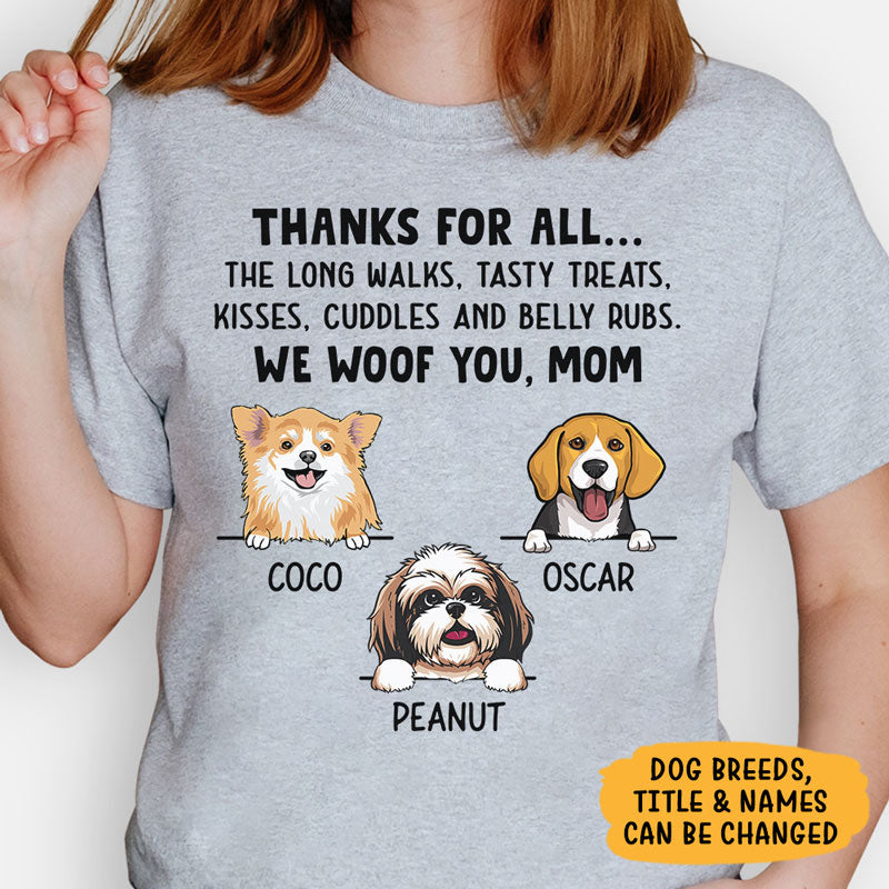 Thanks For All Dad Mom, Personalized Shirt, Gifts for Dog Lovers