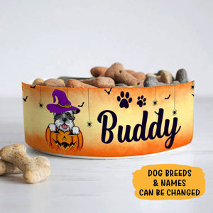 Personalized Custom Dog Bowls, Halloween Theme, Gift for Dog Lovers