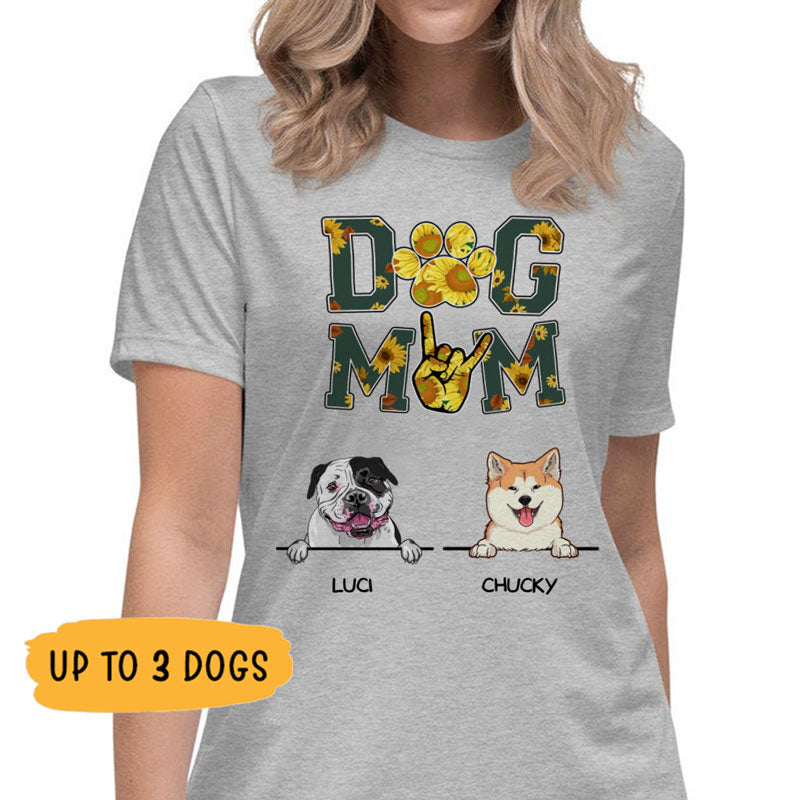 Dog Mom, Flower, Custom T Shirt, Personalized Gifts for Dog Lovers ...