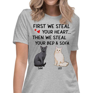 Steal Your Heart, Funny Personalized Shirt, Custom Gift for Cat Lovers, Custom Tee