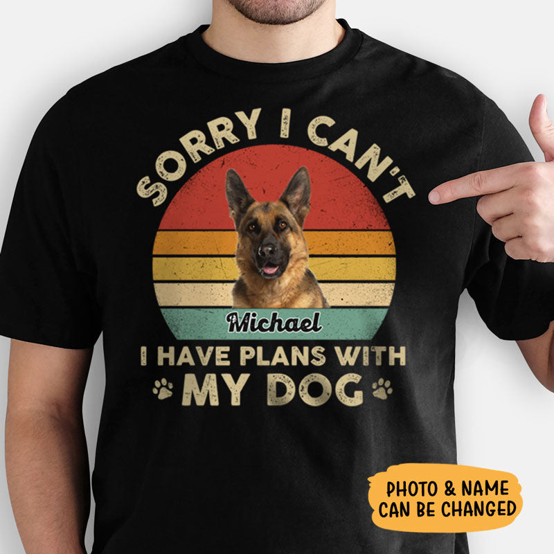 I Have Plans With My Dogs, Custom Photo Dark Color T Shirt, Personalized Gifts for Dog Lovers, Gift For Your Loved Ones