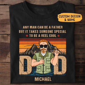 Any Man Can Be A Father Old Man, Fishing Shirt, Personalized Father's Day Shirt