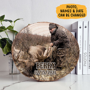 Hunting Photo Wood, Personalized Photo Wood Slice, Custom Photo Gift, Deer Hunting Photo Wood