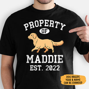 Property Of Golden Retriever, Personalized Shirt, Custom Gifts For Dog Lovers