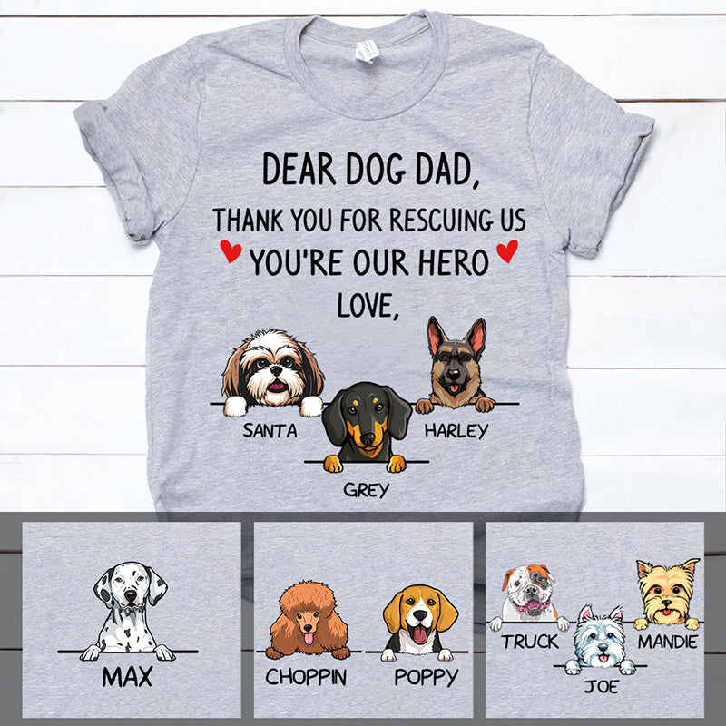 Thank You For Rescuing Me, Personalized Dog T Shirts, Custom Gifts for Dog Lovers