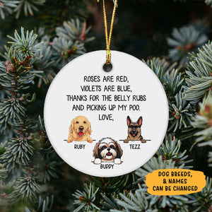 Roses are Red, Personalized Circle Ornaments, Custom Gift for Dog Lovers