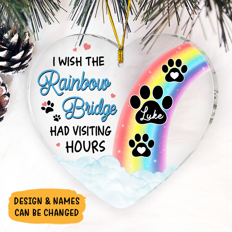 I Wish The Rainbow Bridge, Personalized Ornament, Memorial Gift for Pet Lovers
