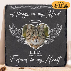 Always On Mind Forever In My Heart, Custom Photo, Personalized Pet Memorial Stone