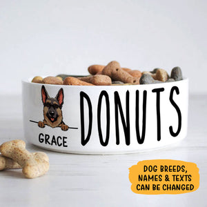 Personalized Custom Dog Bowls, White Ceramic, Unique Gift for Dog Lovers