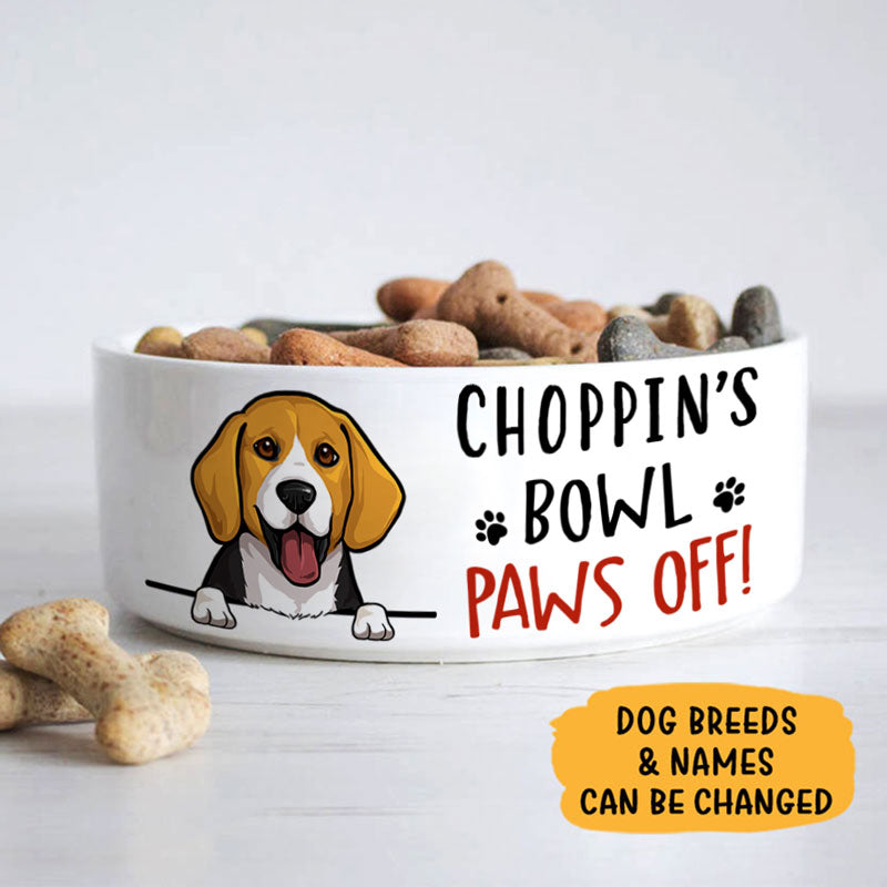 Personalized Custom Dog Bowls, Paws Off, Gift for Dog Lovers