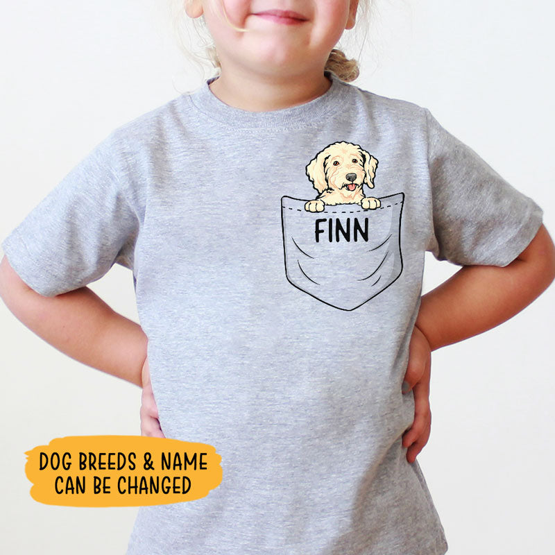 Dog Pocket Tee, Personalized Youth Shirt, Custom Gift For Kid