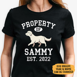 Property Of Labrador Retriever Personalized Shirt, Custom Gifts For Dog Lovers