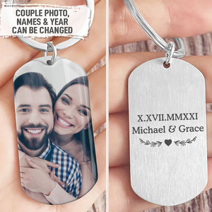 Roman Number, Personalized Keychain, Gifts For Him, Anniversary Gifts, Custom Photo