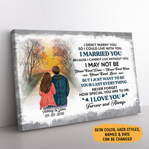 Personalized I Didn't Marry You Canvas, Sunset, Premium Canvas Wall Art
